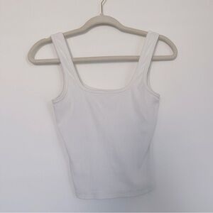 Soft A&F Ribbed White Tank Top